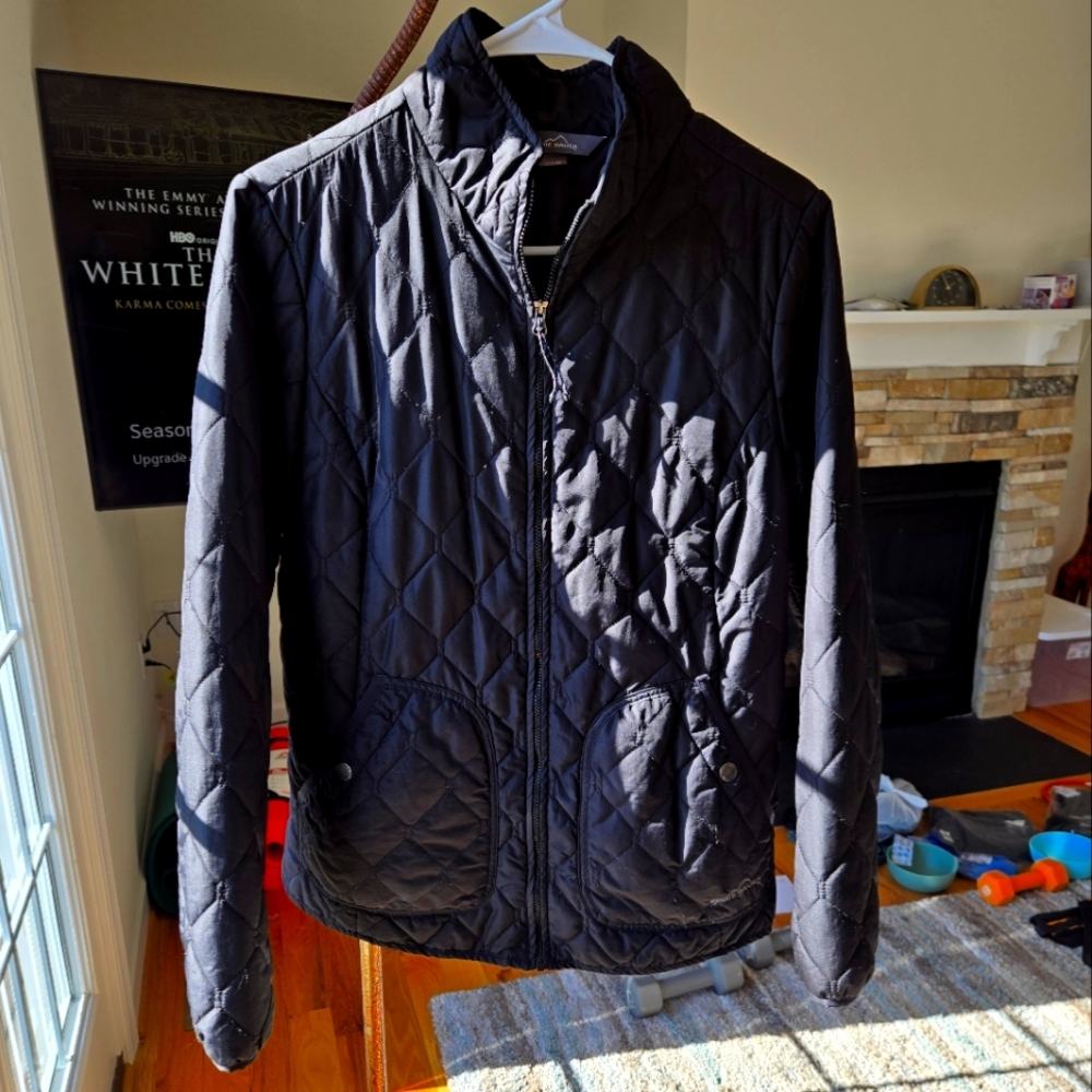 Eddie Bauer Black Lightweight Quilted Jacket Size Medium